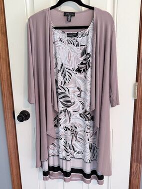 R & M Richards Mauve Sheath Dress 2 piece set 14P